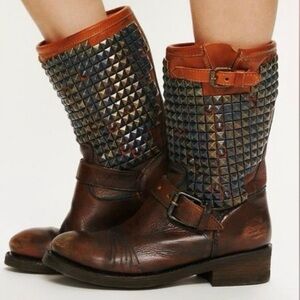Ash Trash Studded Brown Leather Boots